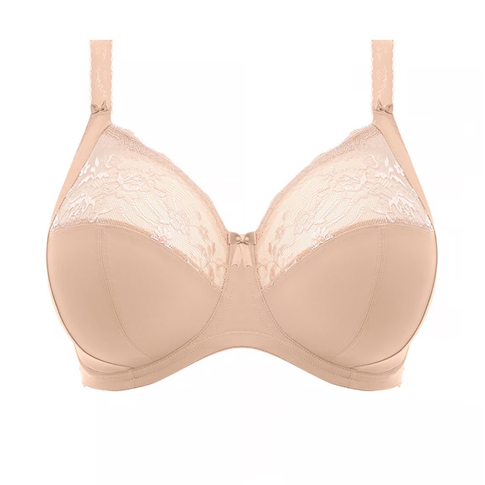 Gently Worn Morgan Elomi bra. Size 44 DDD (44 E) Color is tan called Sahara.